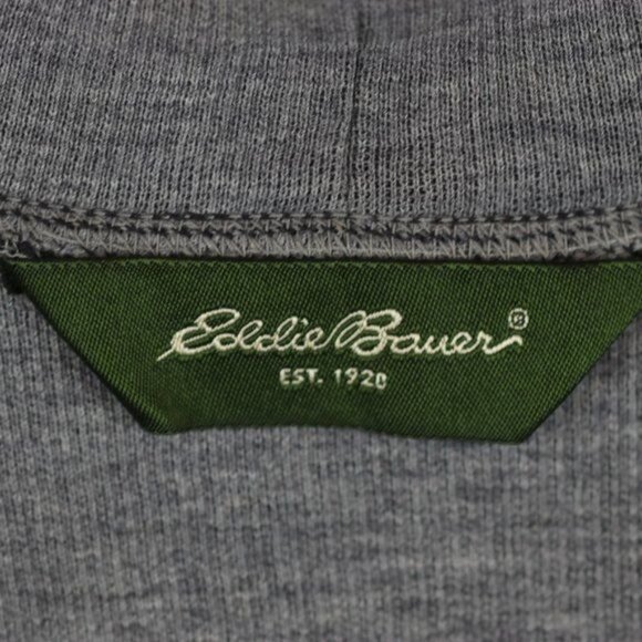 Eddie Bauer Men's XXL Black Gray Ribbed Cotton 1/4 Zip Pullover Knit Sweater - Picture 5 of 7